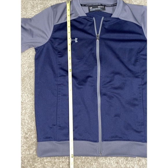 UNDER ARMOUR Womens Medium Challenger II Blue Gray Fitted Track Jacket Full Zip - Picture 5 of 9